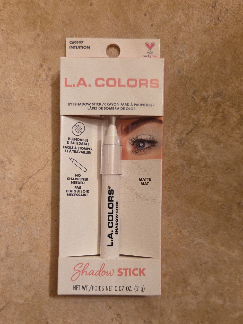 L.A. COLORS Shadow Stick Eyeshadow – White Matte Intuition